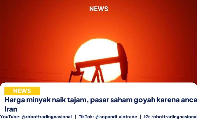 Harga minyak naik tajam, pasar saham goyah karena ancaman perang Iran