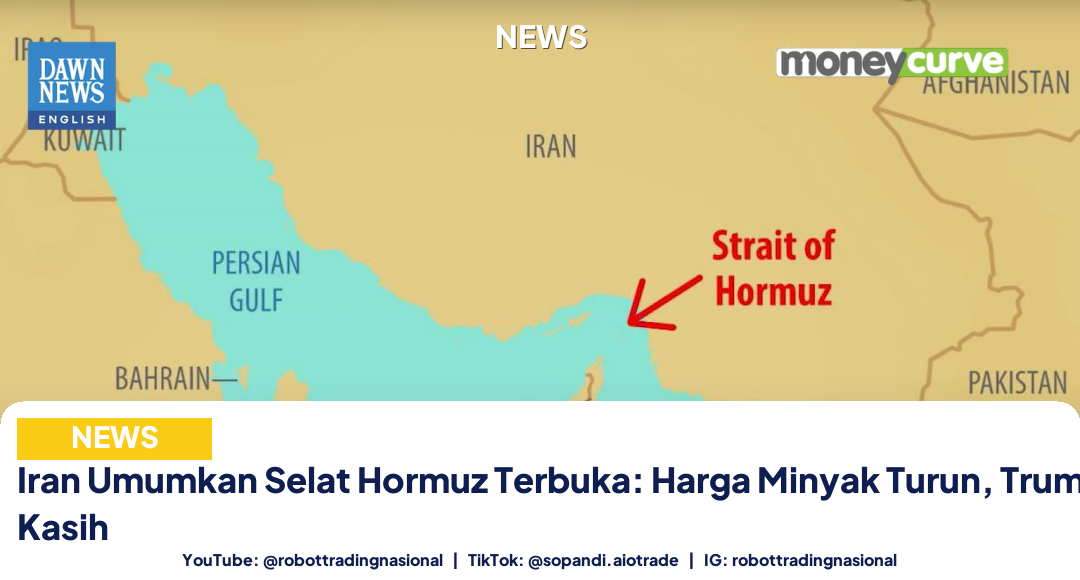 Iran Umumkan Selat Hormuz Terbuka: Harga Minyak Turun, Trump Ucap Terima Kasih