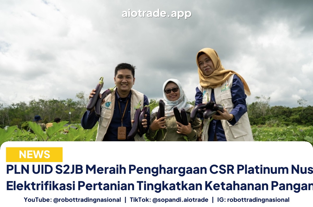 PLN UID S2JB Meraih Penghargaan CSR Platinum Nusantara, Elektrifikasi Pertanian Tingkatkan Ketahanan Pangan