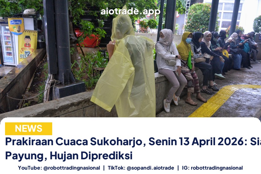 Prakiraan Cuaca Sukoharjo, Senin 13 April 2026: Siapkan Payung, Hujan Diprediksi
