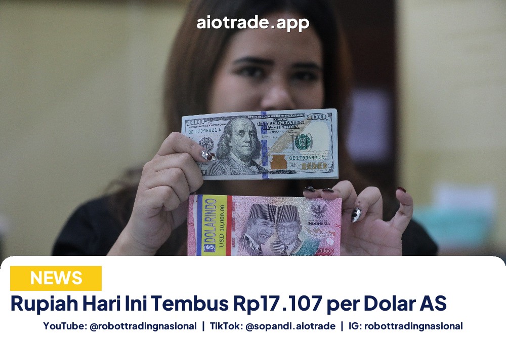 Rupiah Hari Ini Tembus Rp17.107 per Dolar AS