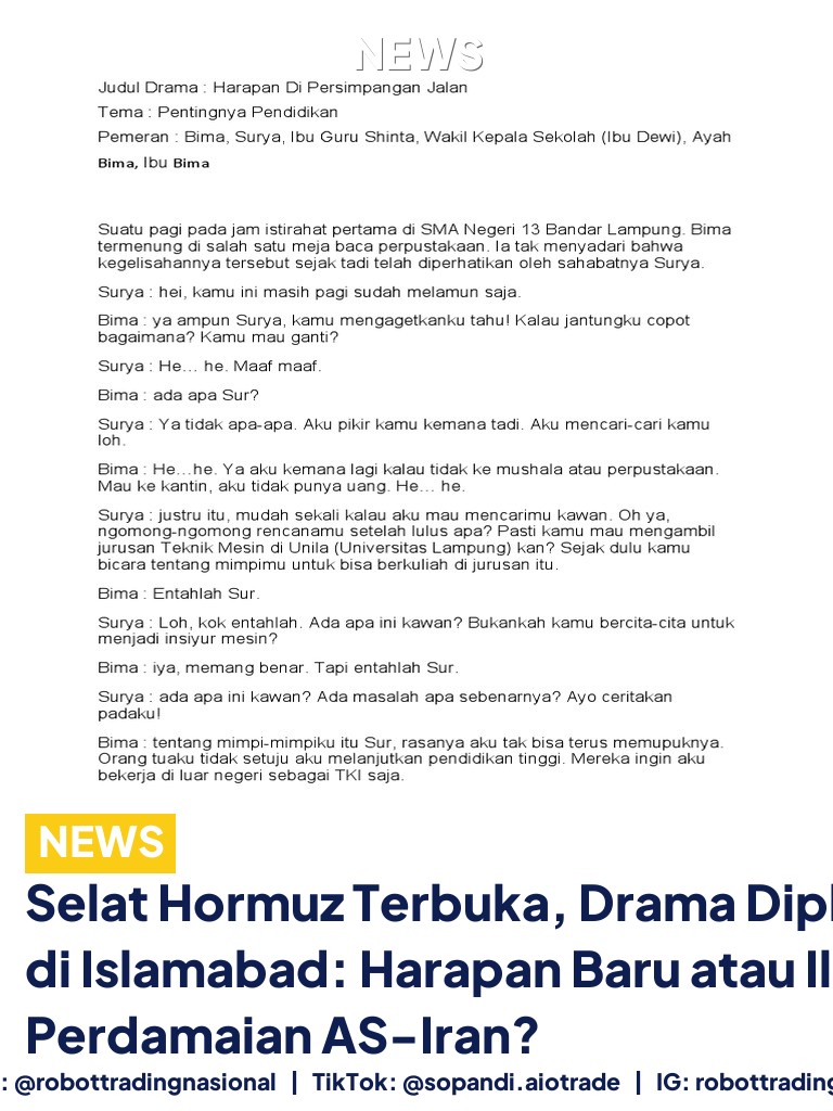 Selat Hormuz Terbuka, Drama Diplomasi di Islamabad: Harapan Baru atau Ilusi Perdamaian AS-Iran?
