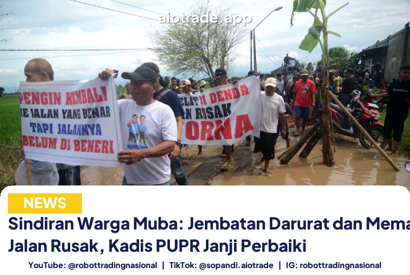 Sindiran Warga Muba: Jembatan Darurat dan Memancing di Jalan Rusak, Kadis PUPR Janji Perbaiki