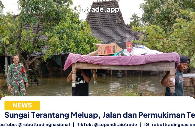Sungai Terantang Meluap, Jalan dan Permukiman Tenggelam