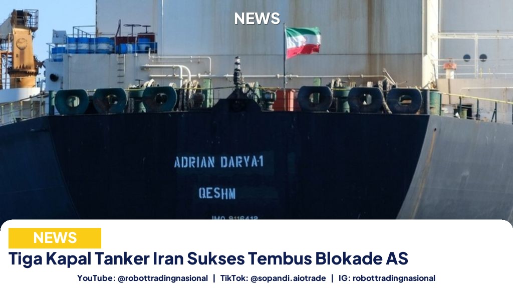 Tiga Kapal Tanker Iran Sukses Tembus Blokade AS