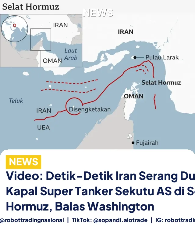 Video: Detik-Detik Iran Serang Dua Kapal Super Tanker Sekutu AS di Selat Hormuz, Balas Washington