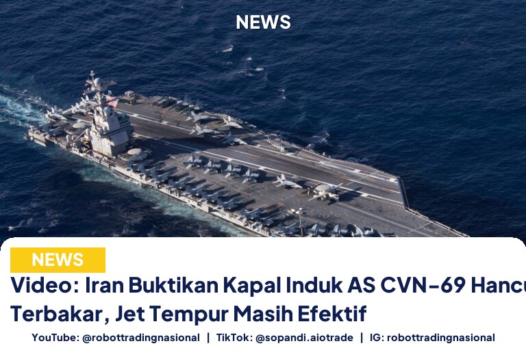 Video: Iran Buktikan Kapal Induk AS CVN-69 Hancur Terbakar, Jet Tempur Masih Efektif