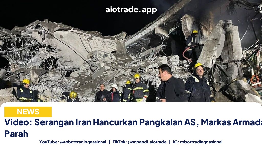 Video: Serangan Iran Hancurkan Pangkalan AS, Markas Armada Kelima Rusak Parah