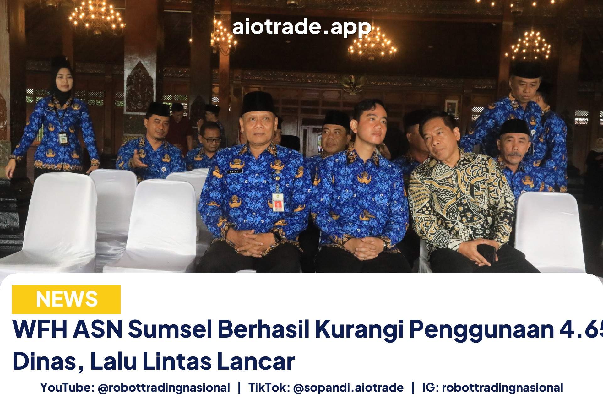 WFH ASN Sumsel Berhasil Kurangi Penggunaan 4.655 Kendaraan Dinas, Lalu Lintas Lancar